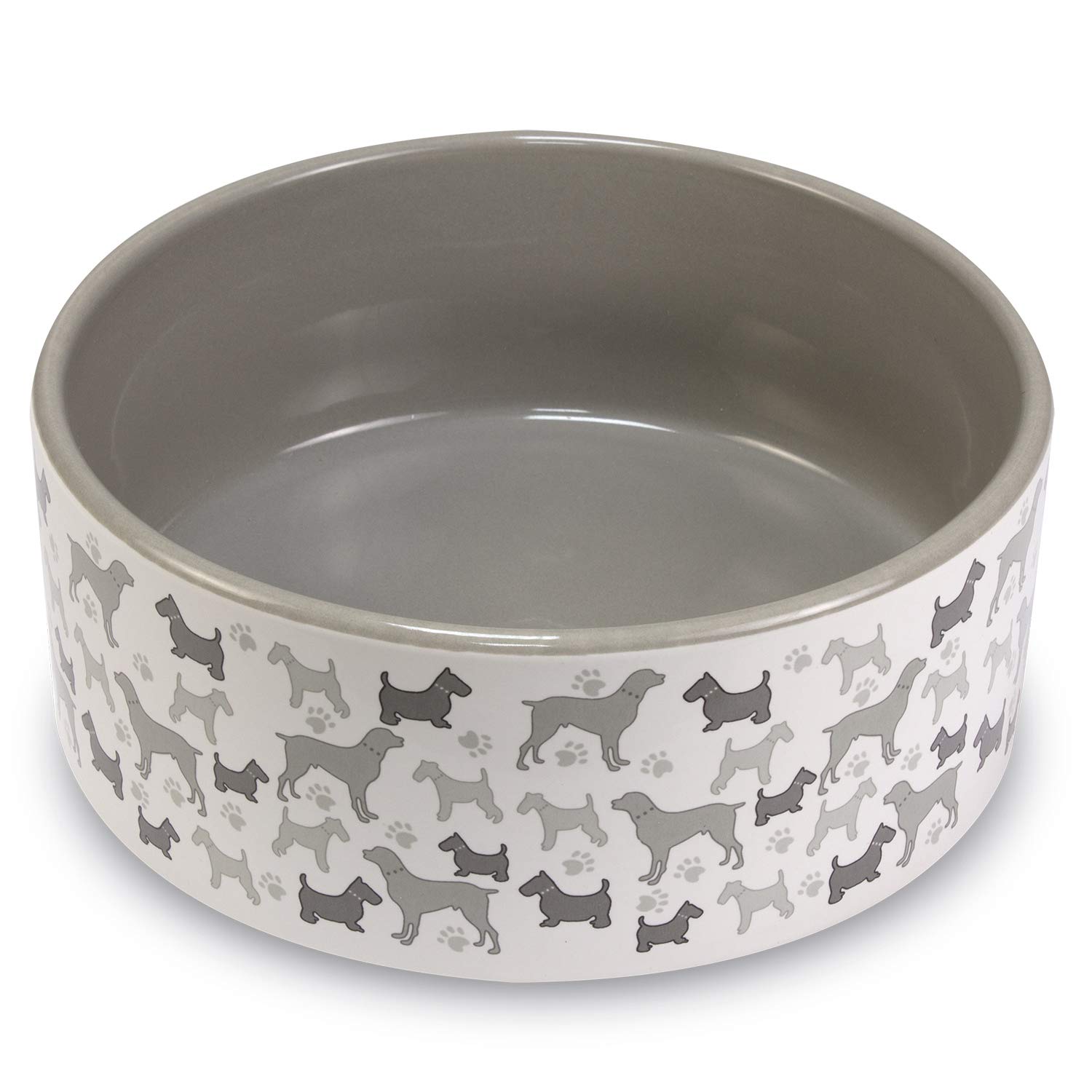 Arquivet Comedero o Bebedero de cerámica para Perros y Gatos - Antideslizante - Cuenco para Mascotas - Recipiente Comida para Animales - Plato alimentador para Perros y Gatos - 15 cm