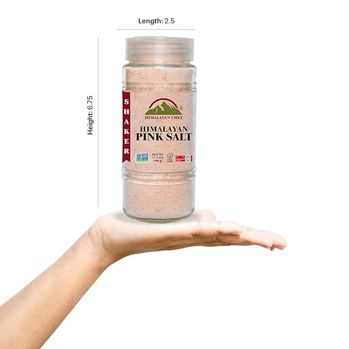 Miniatura 11 de Himalayan Chef - Sal del Himalaya, salero de vidrio de grano fino, 17.5 onzas