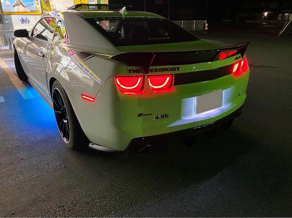 iJDMTOY Smoked Lens Amber/Red Full Side Marker Lights Compatible With 10-15 Chevy Camaro, (Front: Amber, Rear: Red) Powered by Total of 96 SMD LED Diodes