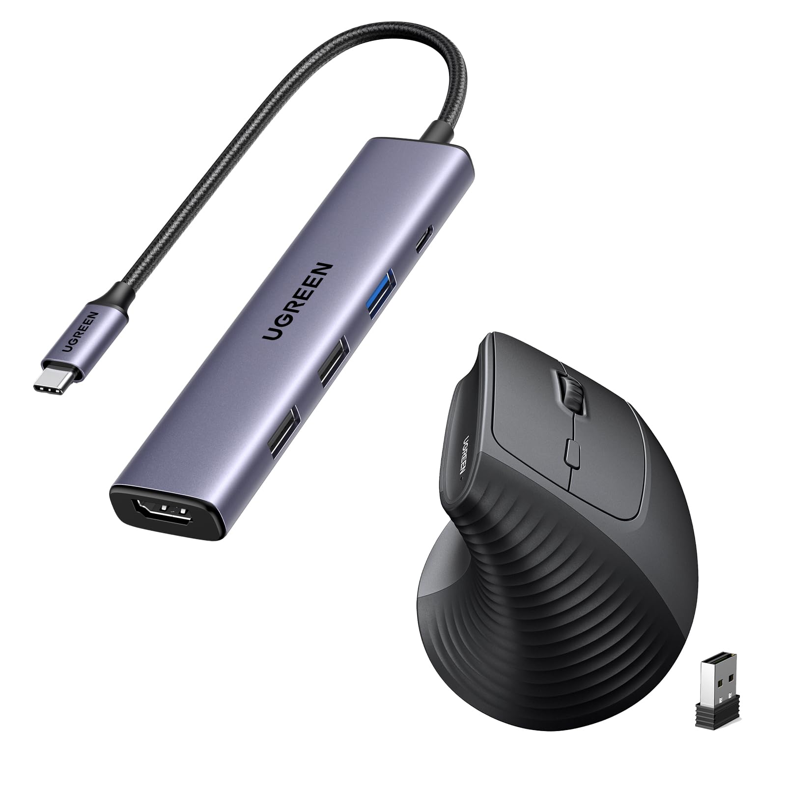 Amazon.com: UGREEN Revodok 105 USB C Hub 5 in 1 Bundle with 2.4G
