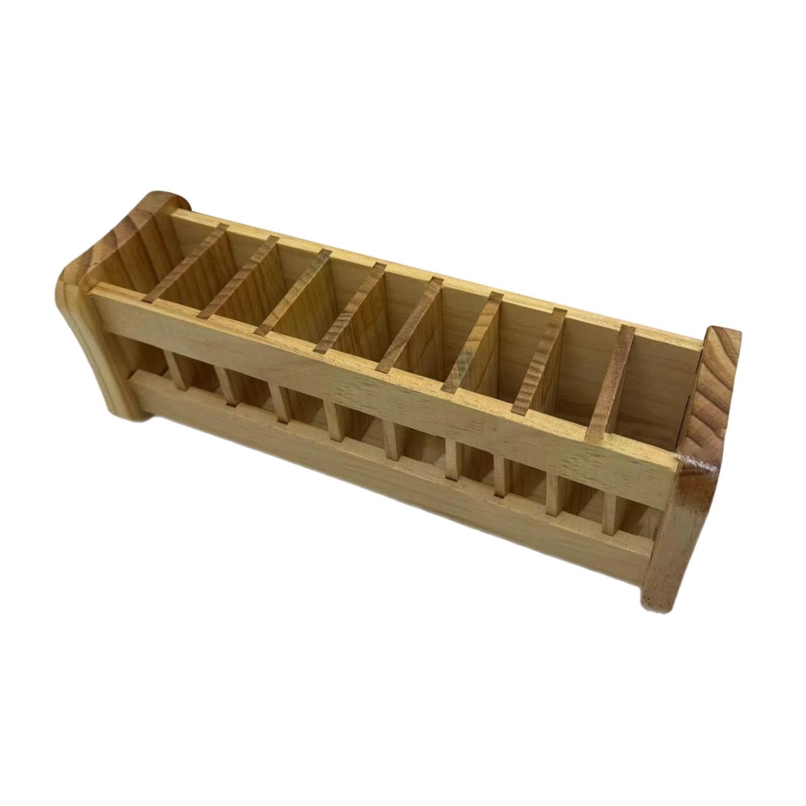 Porte-crayons pour le bureau en bois clair et porte-pinceaux rustique de table