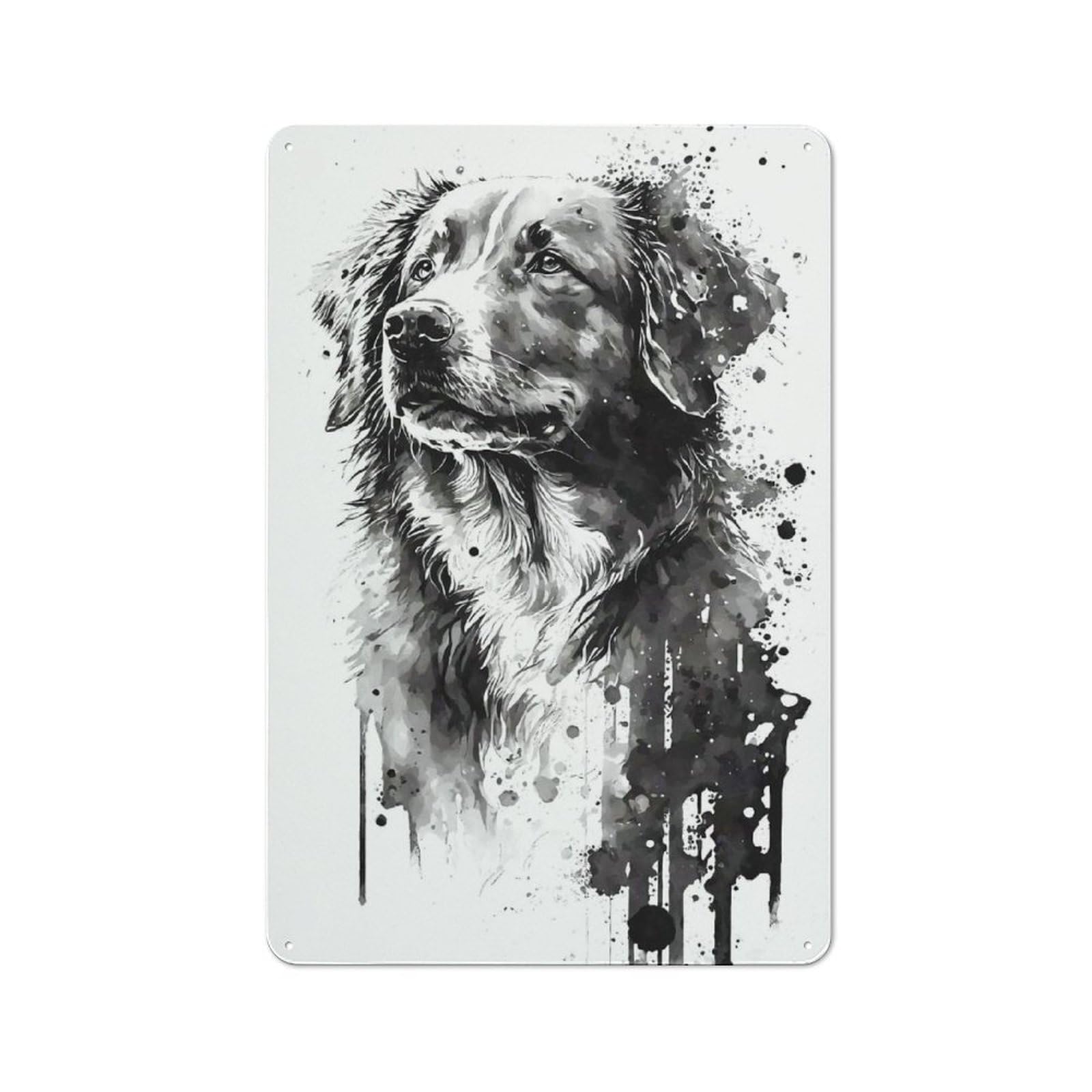 Junmoney Duck Tolling Retriever Ink Vintage Metal Wall Sign 30X20cm For Garage Or Workshop, For Metal Sign Collectors, For Garage And Workshop Walls