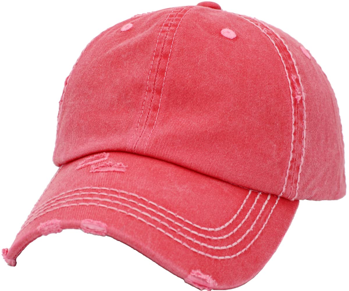 KBETHOS Vintage Washed Distressed Cotton Dad Hat Baseball Cap Adjustable Polo Trucker Unisex Style Headwear