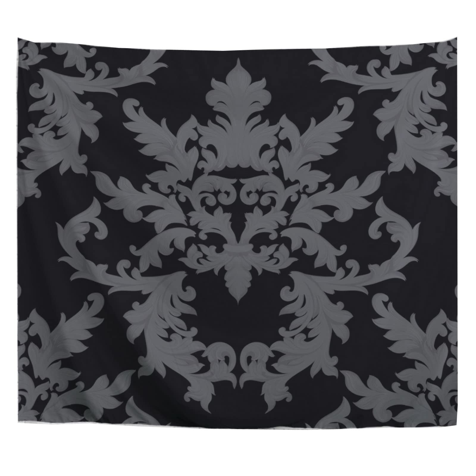 A.Monamour Wall Hanging Tapestry Retro Dark Damask Fabric Pattern Picture Print Wall Fabric Mural Art Decoration for Bedroom Dorm Living Room 180x230cm