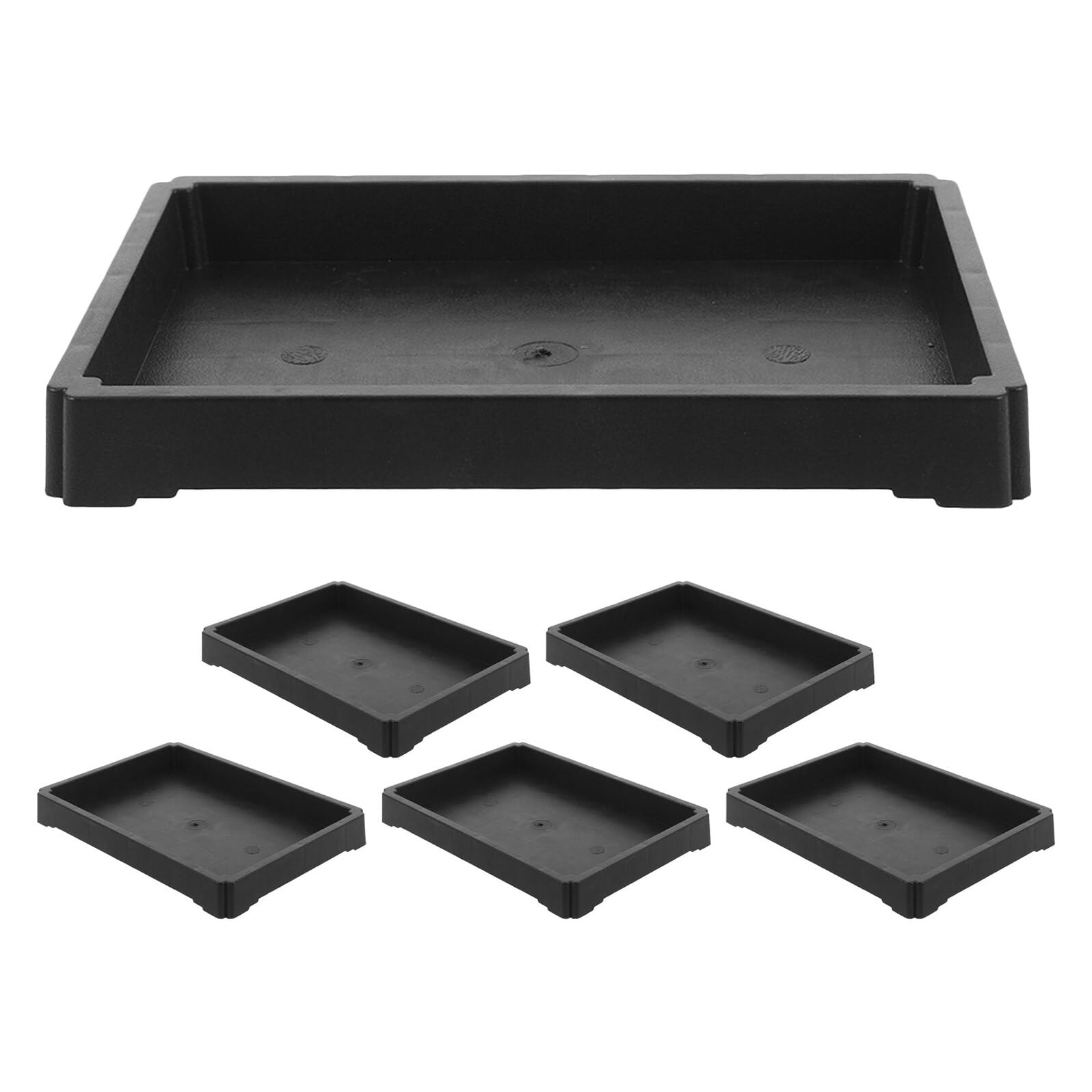 TOYANDONA 6 Pezzi Sottovaso Nera per Piante in Resina Rettangolare