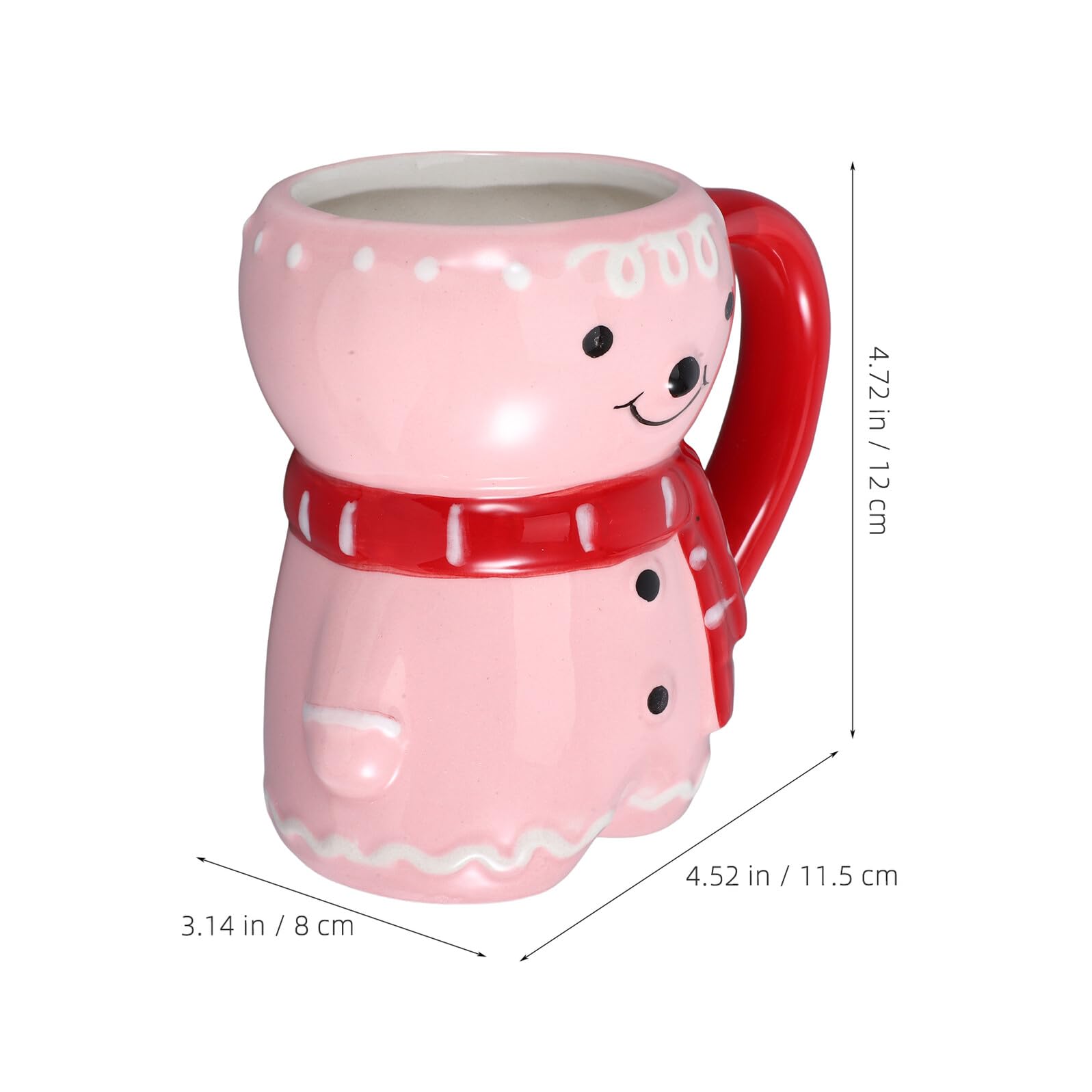Housoutil Taza de Cerámica Navideña Forma de Hombre de Jengibre Taza para Café y Té para Decoración de Fiesta de Navidad Casa