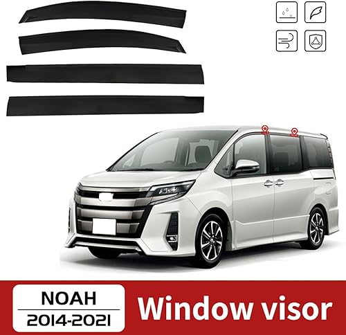 Miniatura 2 de 4 deflectores de viento para ventana lateral, sombra de montaje exterior, protectores de lluvia para Toyota NOAH R80 2014-2021 deflector de