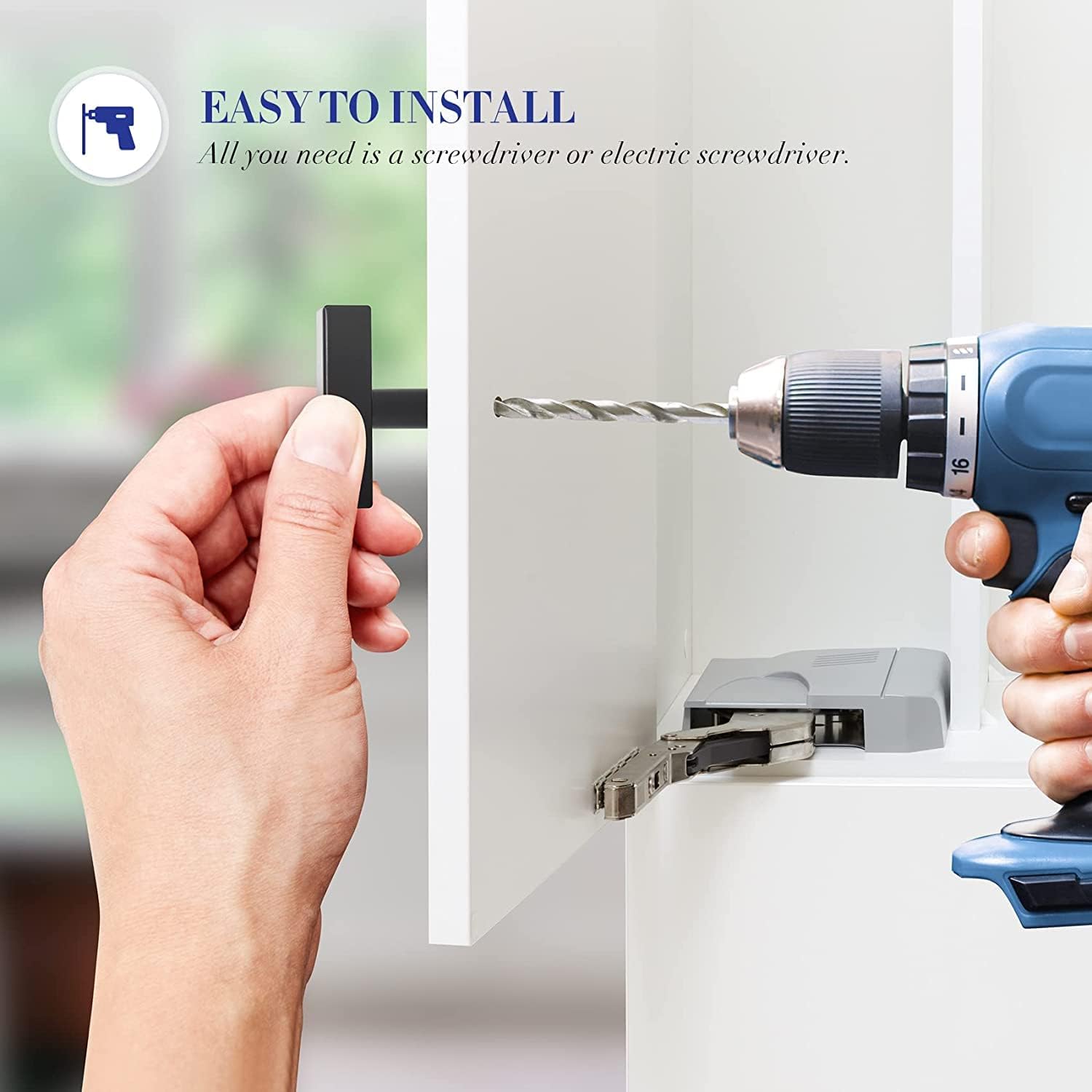 Ravinte 10 Pack Black Square Bar Cabinet Knobs 2 Inch Square Cabinet Pulls Matte Black Single Hole Kitchen Cabinet Handles