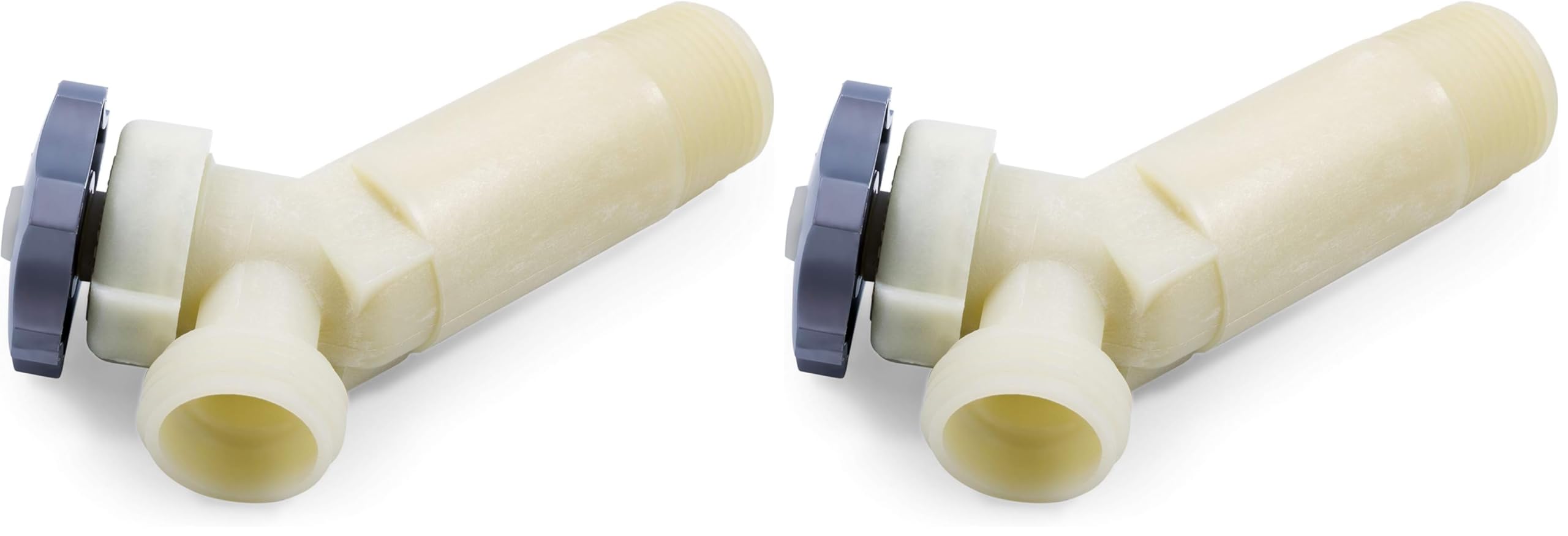 Camco 11523 RV Water Heater Drain Valve, White (Pack of 2)