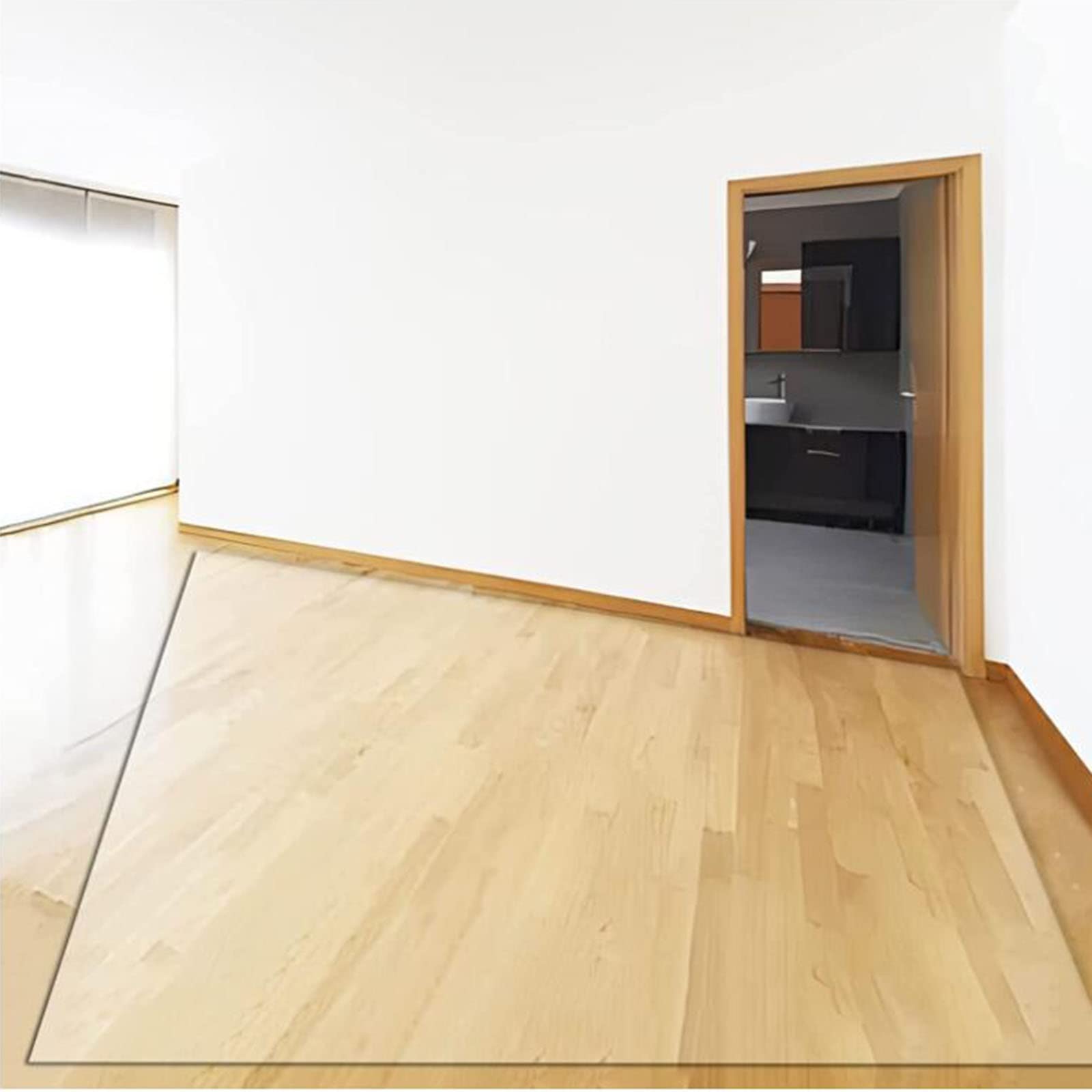 Lot de 2 tapis de chaise en PVC transparent antidérapant anti-rayures pour la maison, le bureau et la cuisine Épaisseur 1,5/2 mm Largeurs 0,8 m 1,6 m