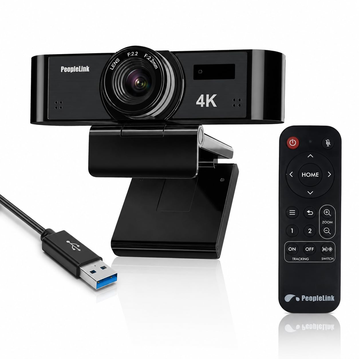 peoplelink® nova x10 ultra hd 4k webcam with 110° wide angle, 8x digital zoom, noise reduction mic, remote control, usb plug & play – perfect for video calls, online meetings & streaming