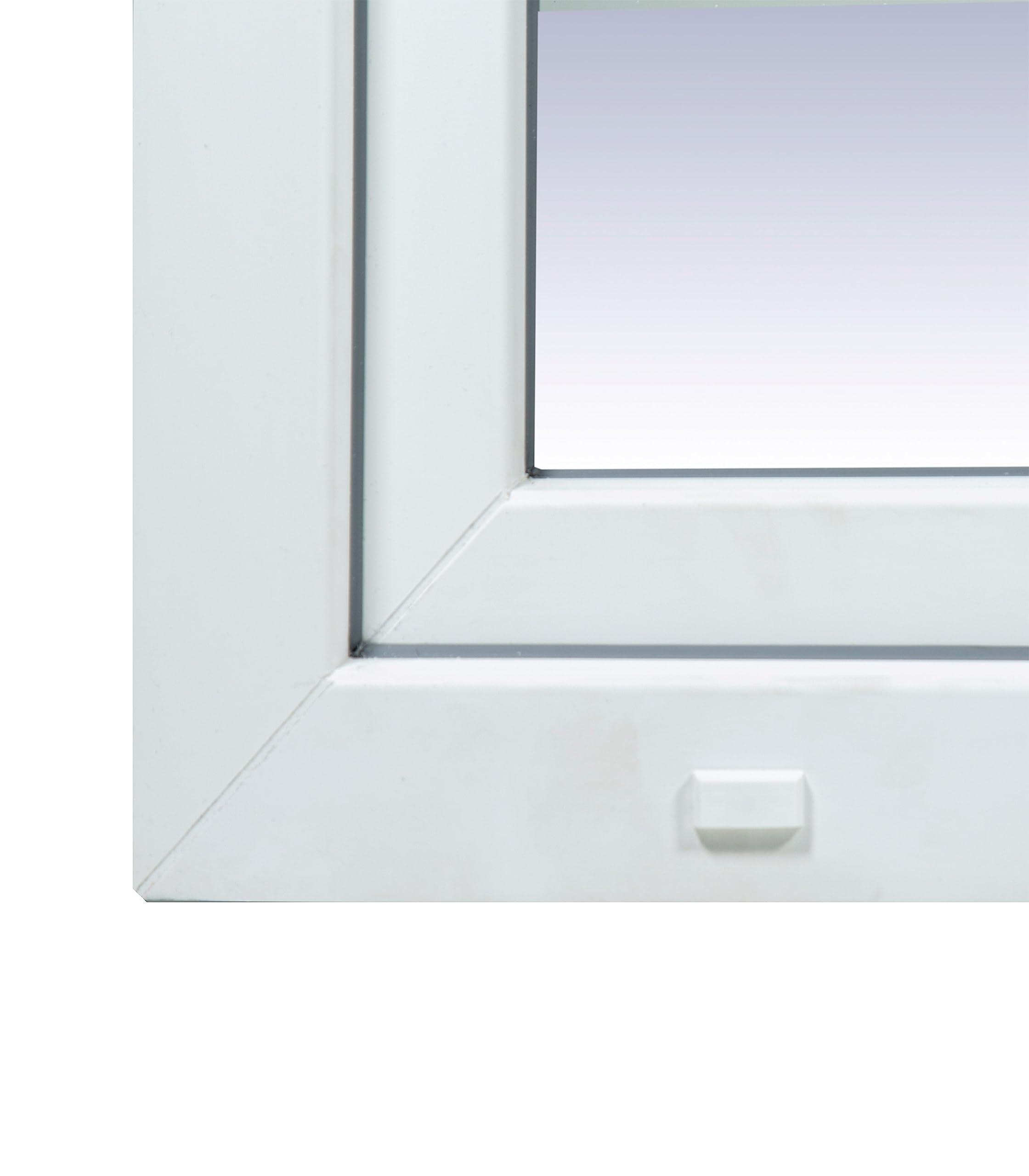 Ventanastock PVC 600x600 Practicable Oscilobatiente Derecha 1 hoja con vidrio Carglass (Climalit Mate)