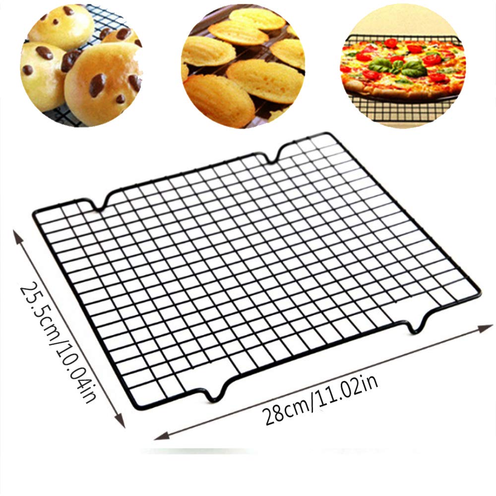 Pastel Estante de Enfriamiento Antiadherente Rejillas para Enfriar Acero Inoxidable Rejilla de Enfriamiento Bandeja de Hornear Parrilla de Alambre Accesorios para Asar, Hornear, Asar a Parrilla