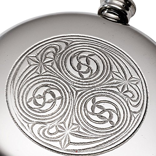 Round Hip Flask Scottish Sporran Flask 4Oz Ideal For Engraving Kells Design #TOP2