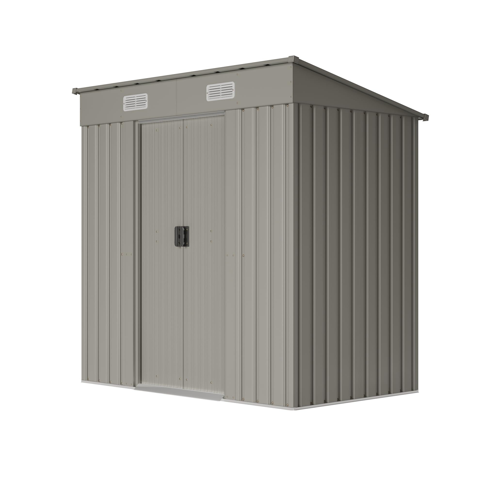XEMQENER 6x4 FT Metal Garden Shed 194x121x182cm Outdoor Storage Shed Grey