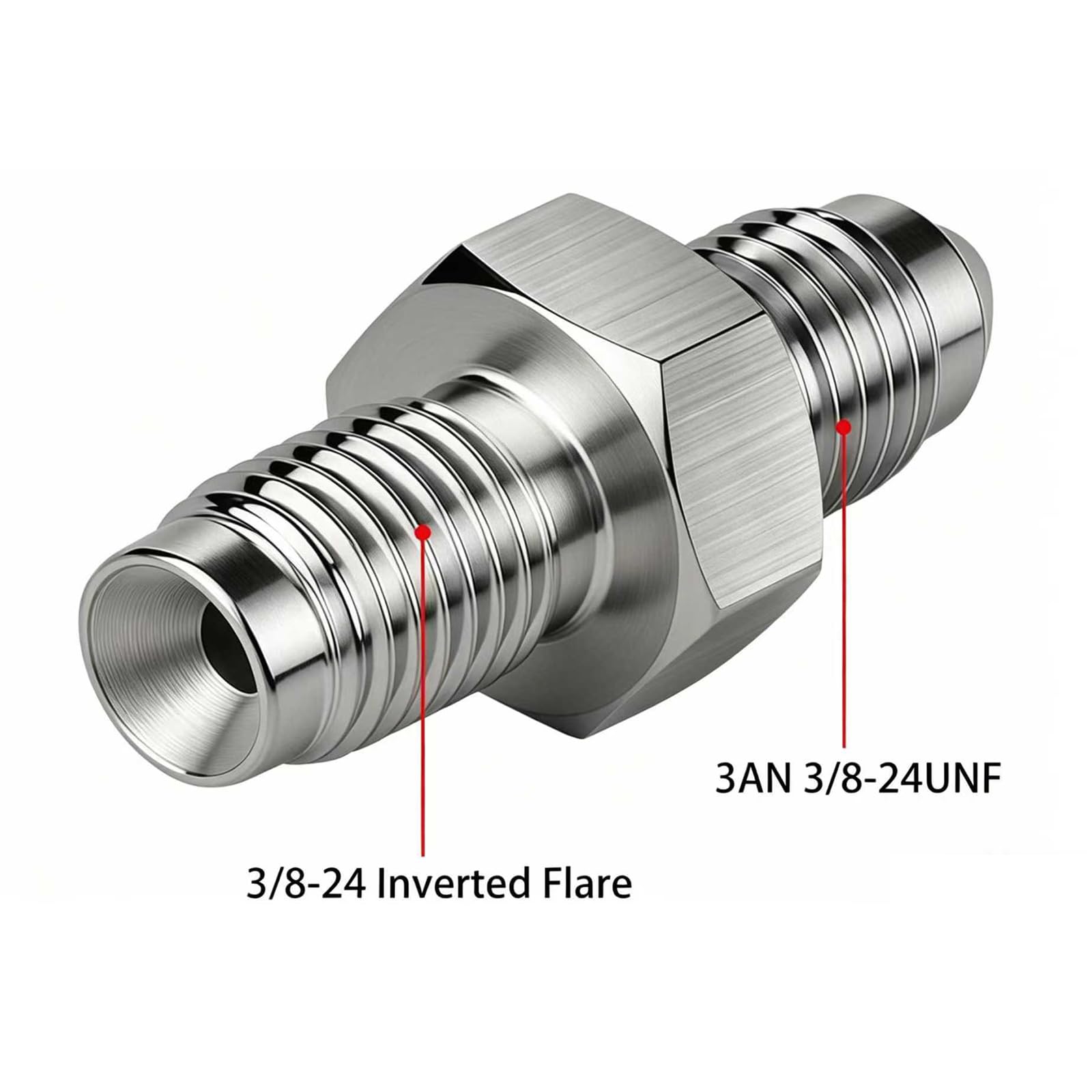 Amazon.com: 3AN Male to 3AN 3/8-24 Male Inverted Flare Stainless