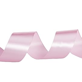 YASEO 1 1/2 Inch Pink Solid Satin Ribbon, 50 Yards Craft Fabric Ribbon for Gift Wrapping Floral Bouquets Wedding Party Decoration