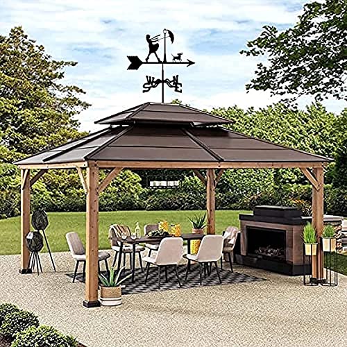 Wetterfahne Edelstahl Retro-Fisch - Garten Deko 35x50cm