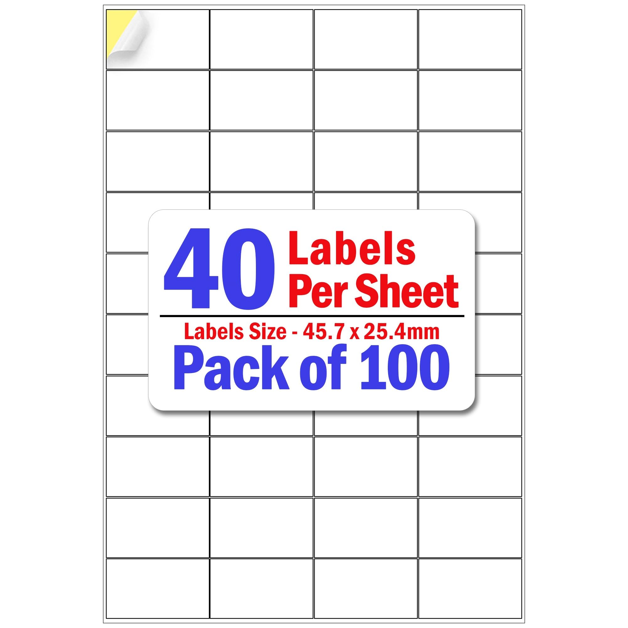YUNJU 40 Address Labels Per A4 Sheet, 100 Sheets 4000 Addresss Label, Self Adhesive Mailing Printer Shipping Label for Inkjet and Laser Printers, Printable Sticky Sheet Sticker
