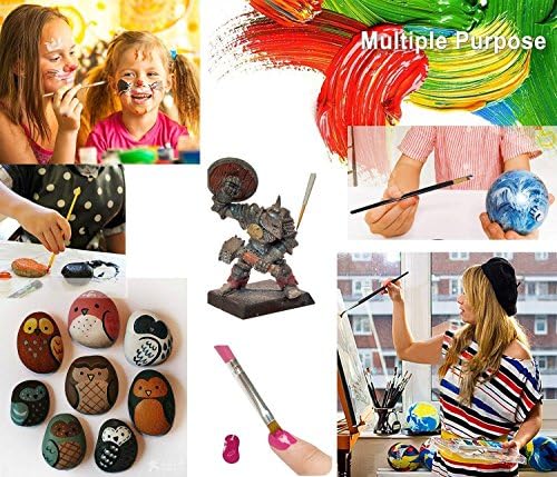 ASelected Artist Paint Brushes Set of 12 - Professional Paint Brush Nylon Hair Acrylic Paint Brush for Watercolour Oil Acrylic Crafts Rock Face Painting