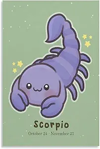 Scorpio Zodiac Birthday Gift, Astrology Scorpio Animal Drawing, Zodiac Sign Poster, Wall Art Print Canvas Art Poster and Wall Art Picture Print Modern Family Bedroom Decor Posters 24x36inch(60x90cm)