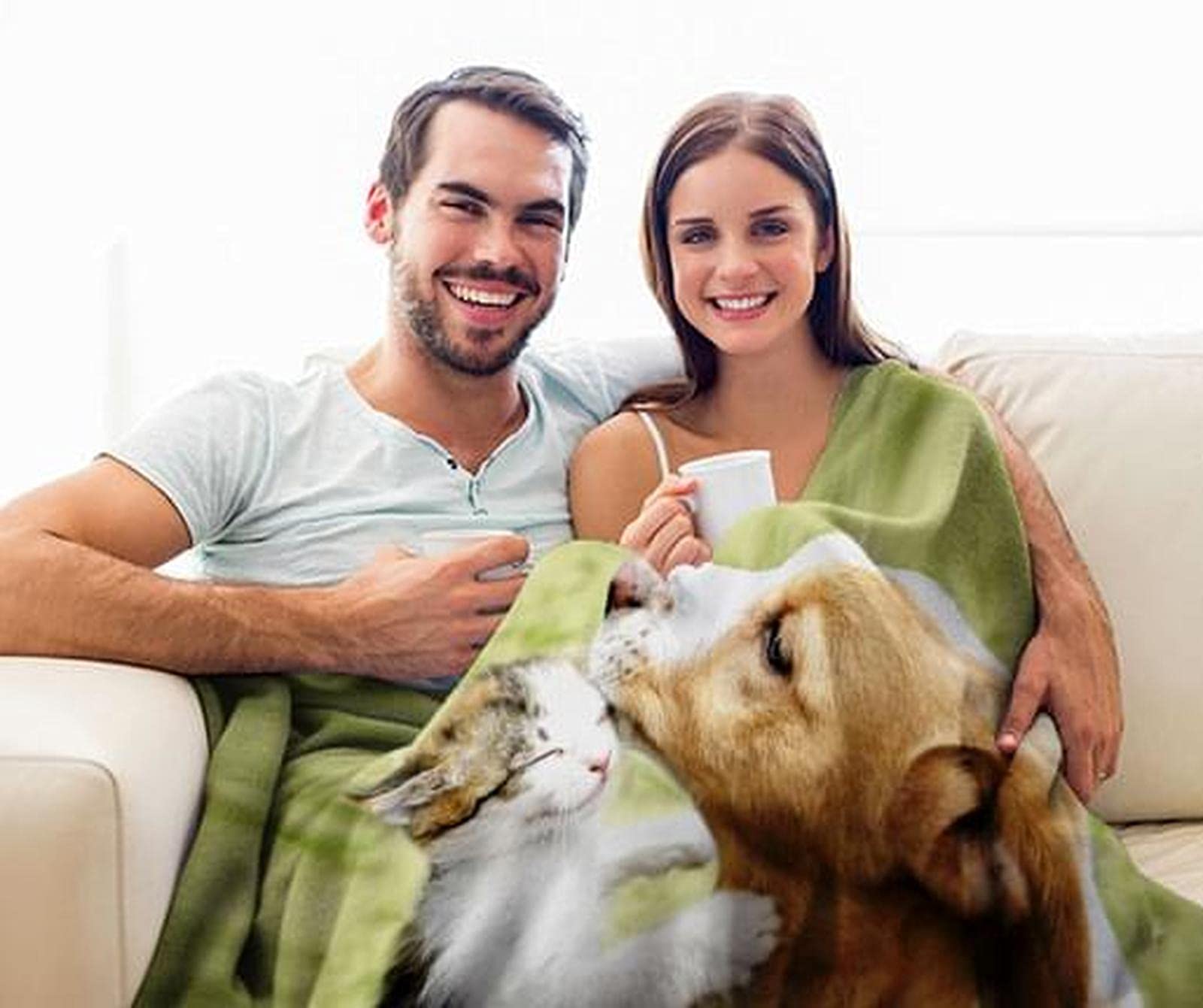 Fotodecke Selbst Gestalten,Haustier-Foto-Decken Superweiche Plüschdecke,Bedrucken Lassen Kuscheldecke Personalisierte Geschenk Für Freunde Familie Geburtstag Weihnachten (150x220cm)