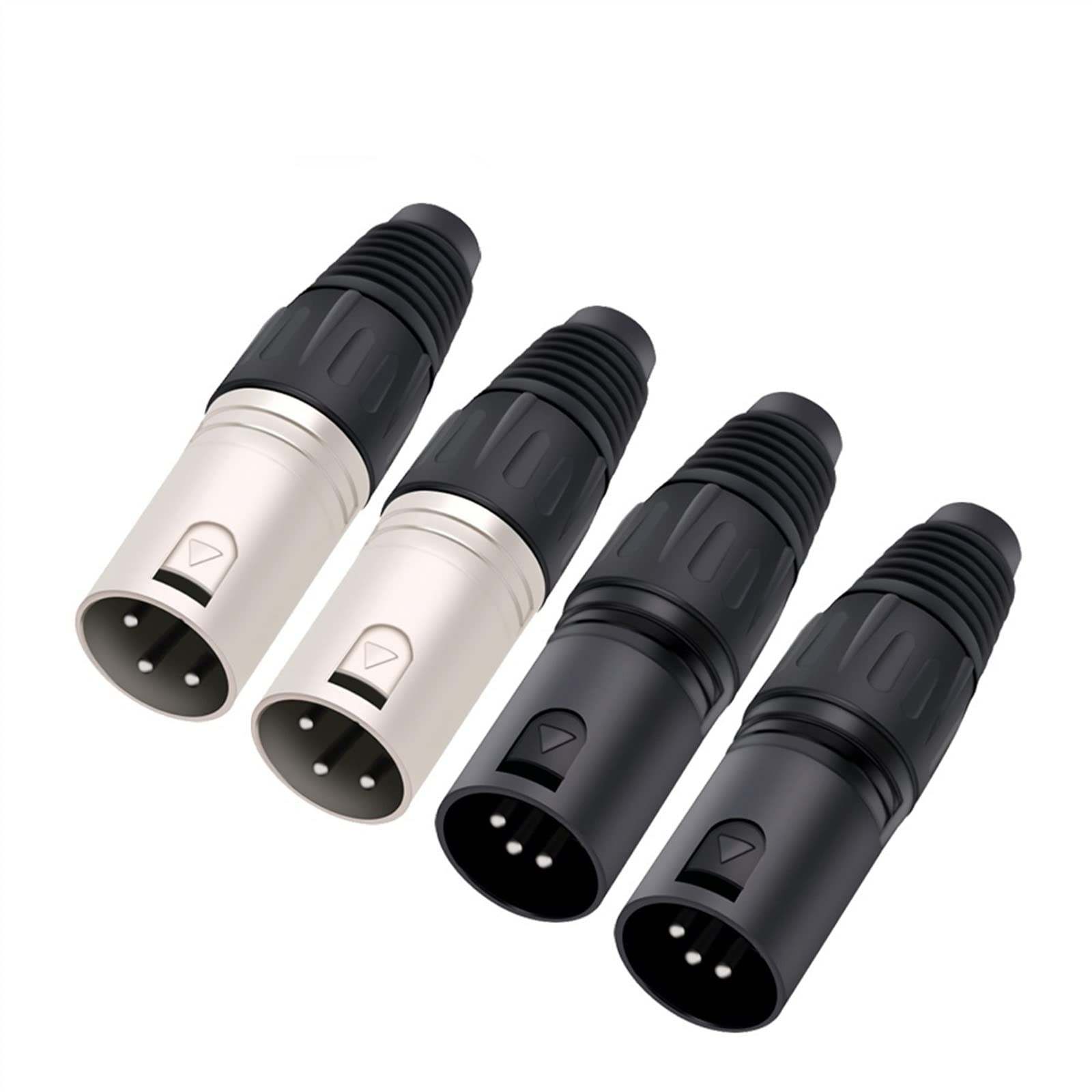 Conector macho XLR de 3 pines, adaptador de micrófono, Cable XLR, Conector de Cable de Audio terminal, 10 Uds.(10xF-Silver)