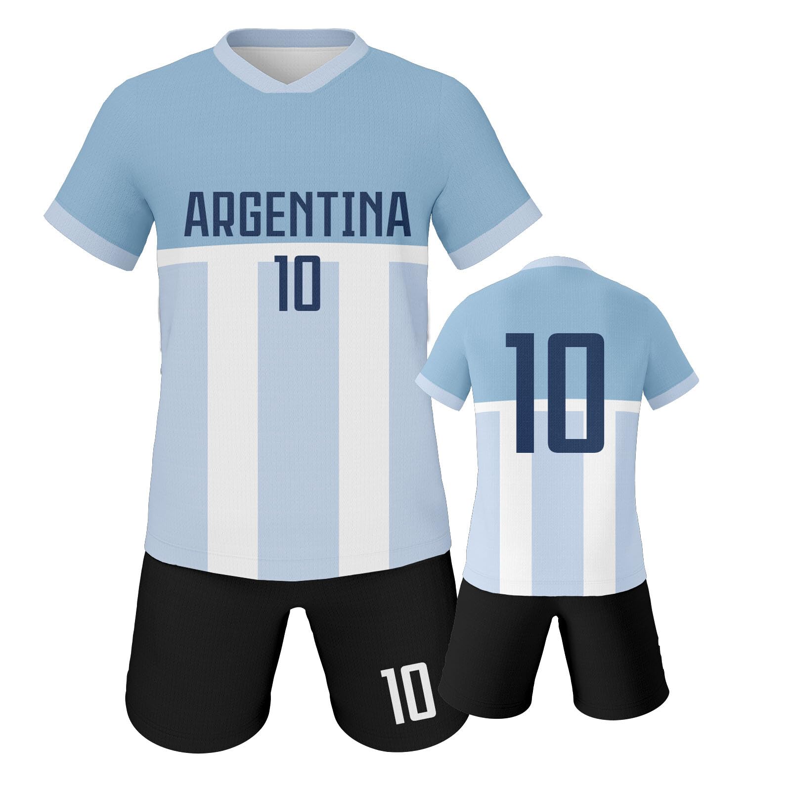 Kids Soccer Jersey and Shorts Set, Youth Uniform for Boys and Girls
