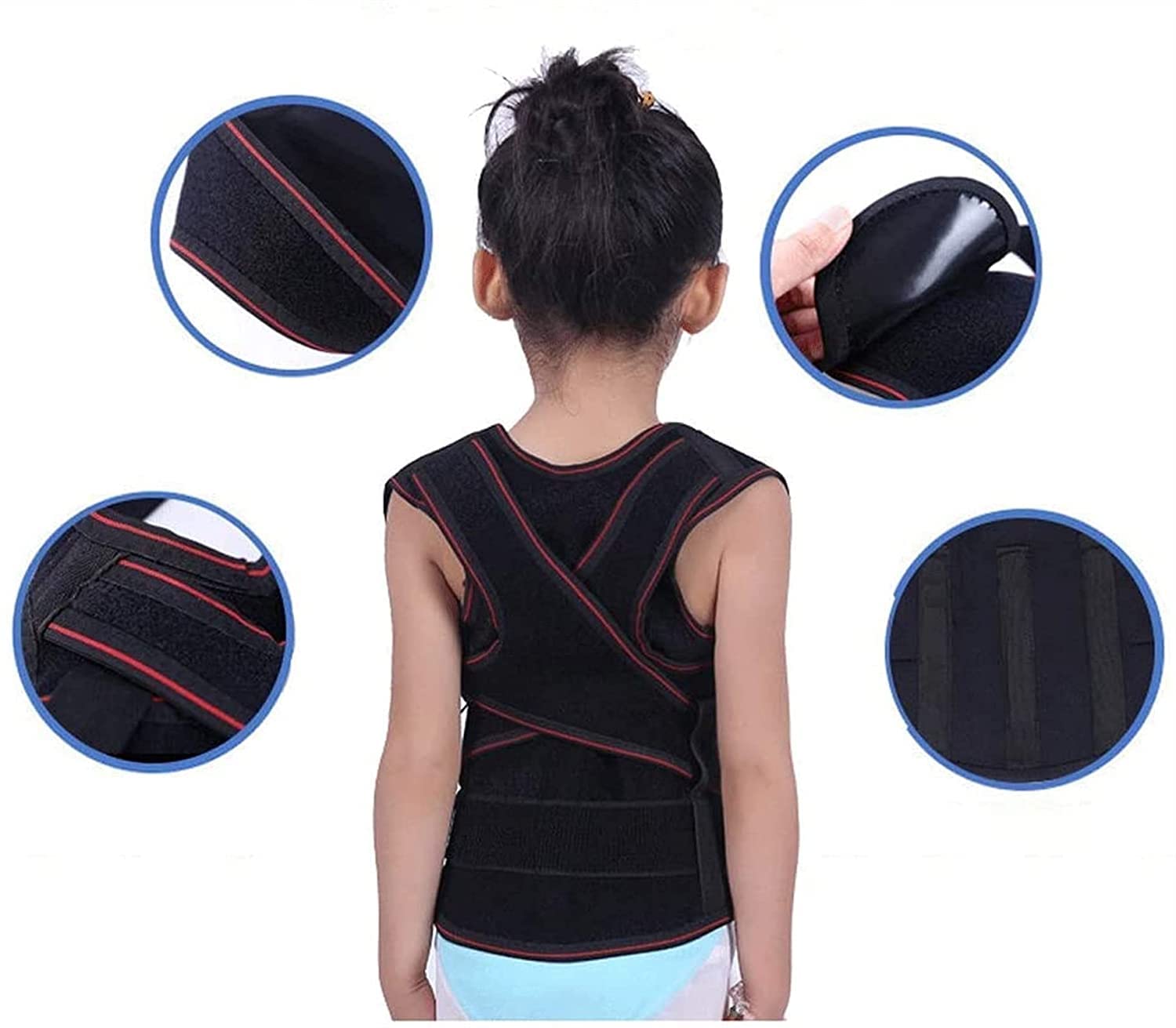 Całkowity Korektor Postury, Kids HuntbackBest Ergonomic Back Brace pomaga poprawić postawy Kyfozę klatki piersiowej Brace(S)