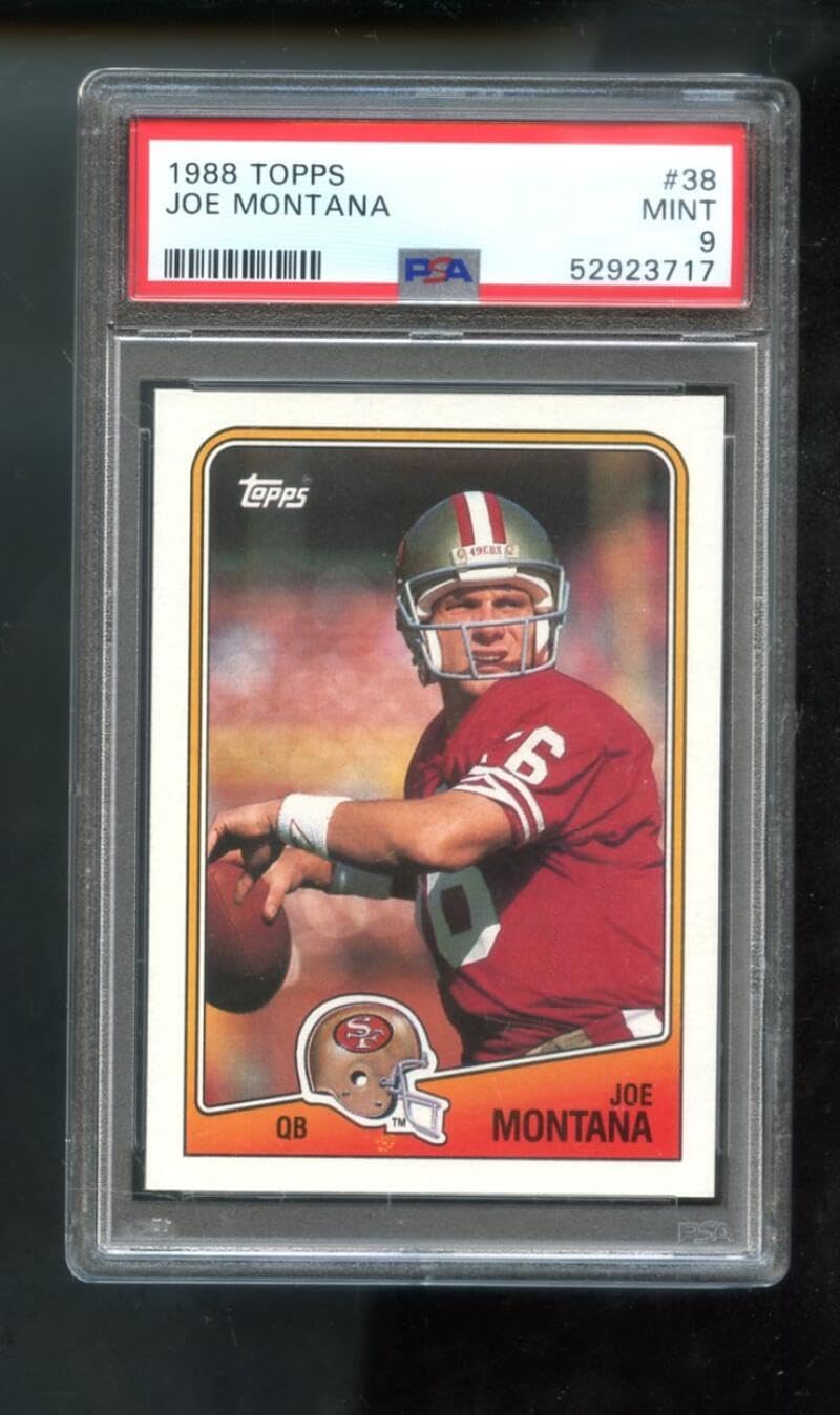 1988 Topps #38 Joe Montana PSA 9 Graded Football Card San Francisco 49ers NFL MINT