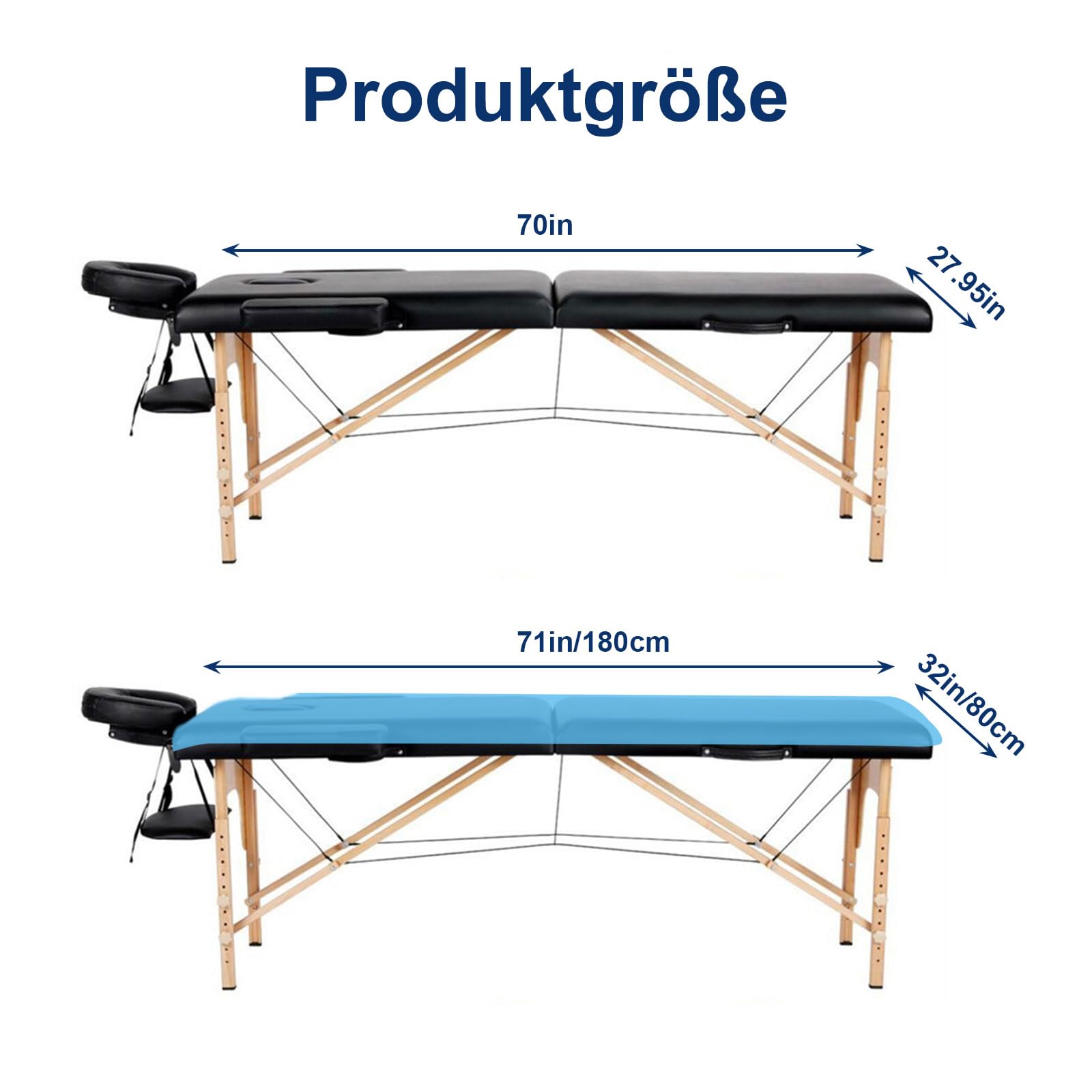 100 lenzuoli usa e getta, per massaggi usa e getta, per lettini massaggianti, spa, tatuaggio, salone, tessuto non tessuto, 80 x 180 cm (blu)