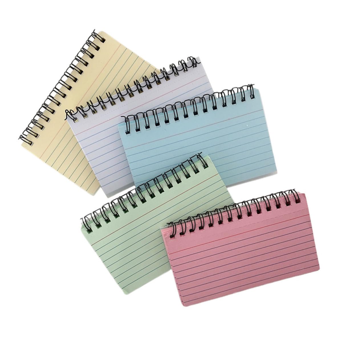 Abaodam 5pcs Portable Spiral Coil Notepads Small Lined Writing Pads Tear-off Pages for Student Office Household Use