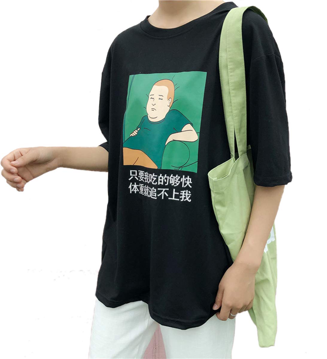 Girl Japanese Street Style Exaggerated Printing Loose T-Shirt Student Teenager Tops Letter Harajuku Cloth