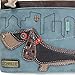 Chala Mini Crossbody Handbag, Pu Leather, Small Shoulder Purse Adjustable Strap (Wiener Dog-Indigo)