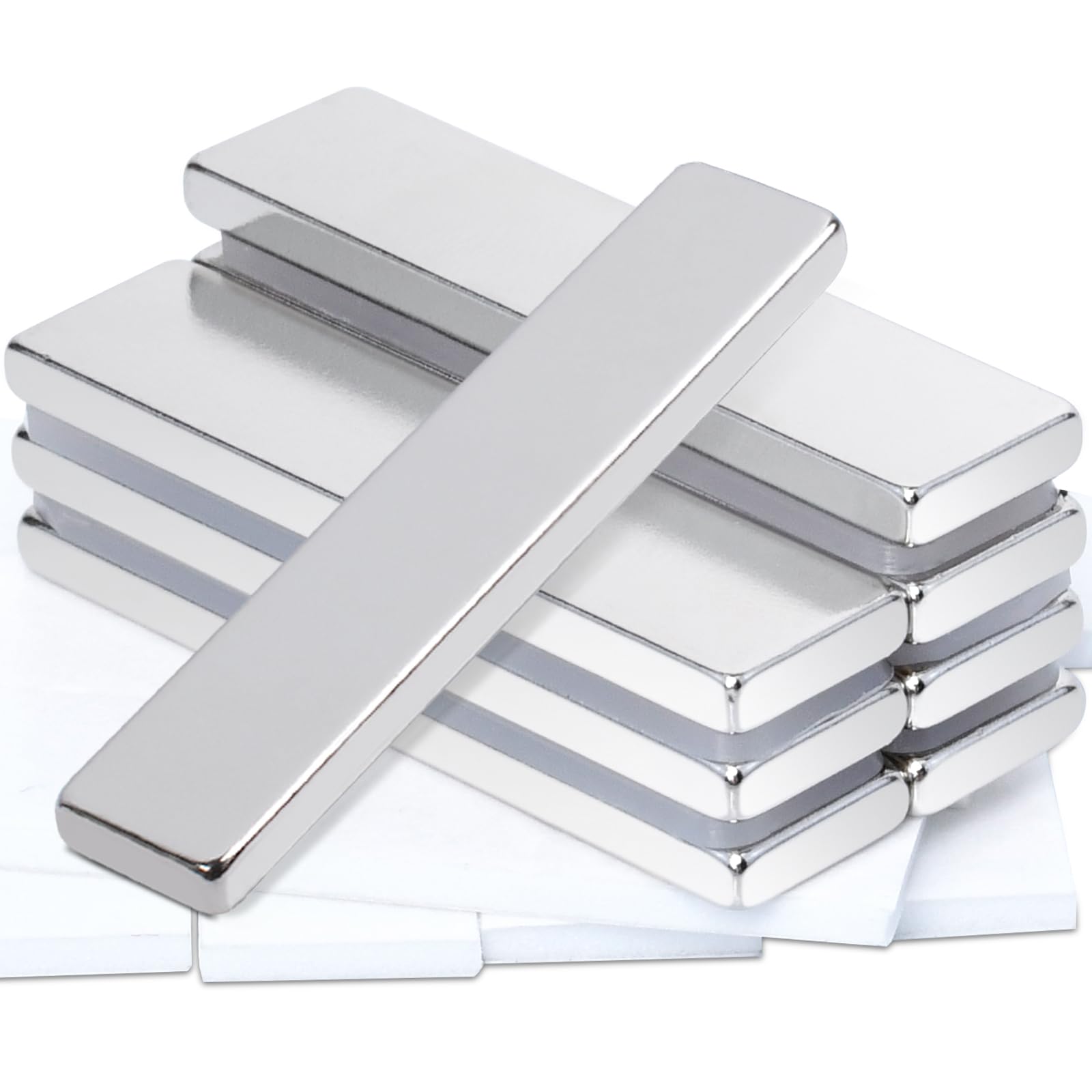 8pcs Magneti al Neodimio Rettangolari 40x10x3mm, Calamite Potenti Forte Magnete di Terre Rare, Magneti Forti per Frigoriferi Cucina Lavagna Magnetica Uffici Esperimenti Scientifici