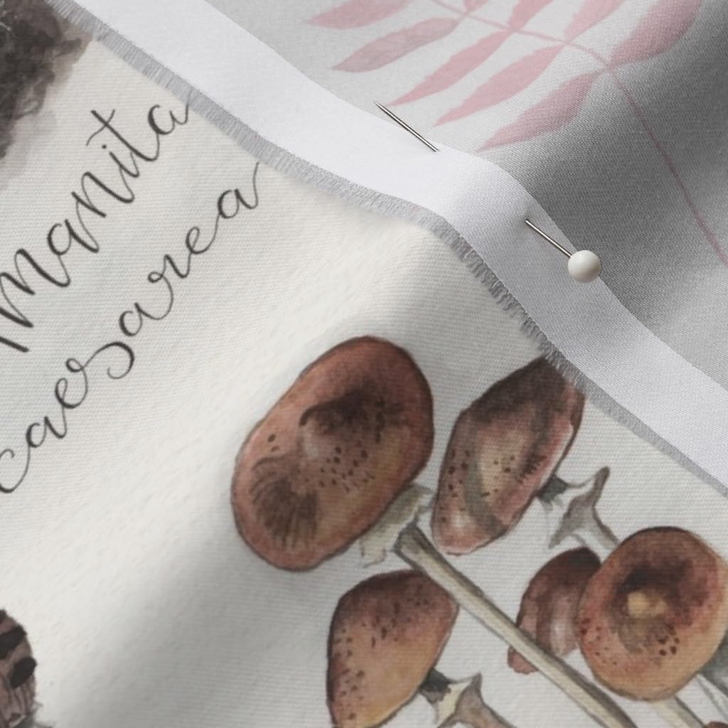 Spoonflower Fabric - Botanical Mushrooms Vintage Autumn Fall Watercolor Printed on Organic Cotton Sateen Fabric by The Yard - Sewing Quilting Apparel Home Decor