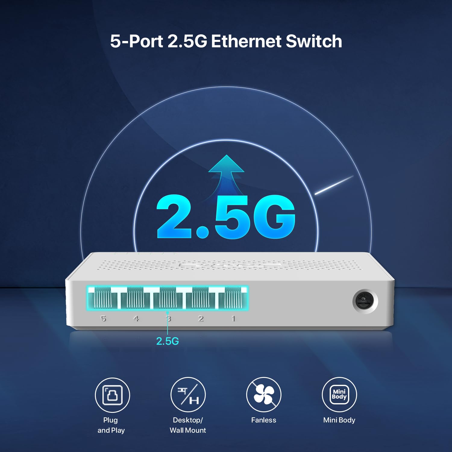 SODOLA 2.5Gb Switch,4 X 2.5G Base-T Ports, 2 X 10G SFP , Aluminum Alloy Cooling