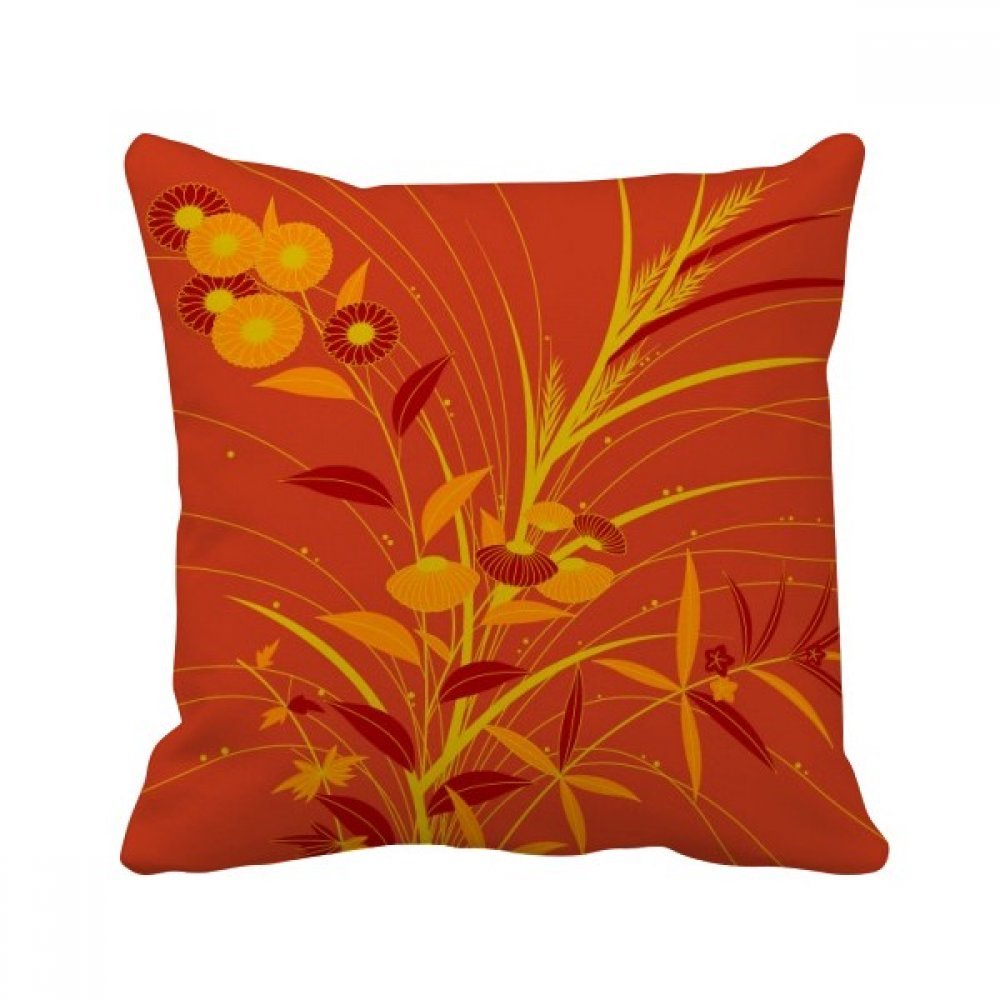 Oreiller fleur d'or carré 40x40 décoration culture japonaise