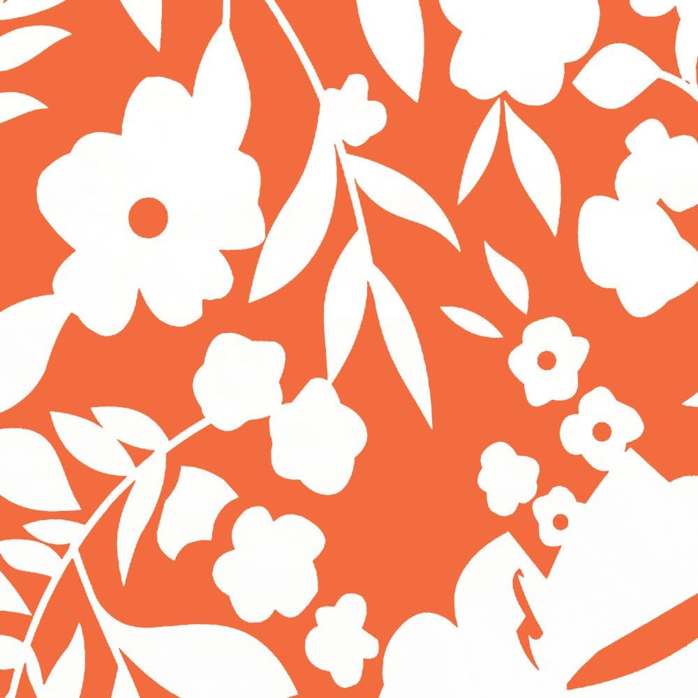 Poly Spandex Stretch Fabric - Abstract Floral - 57 Inch Wide - Dressmaking Fabric for Garments, Costumes, and Crafts - Soft, Stretchy Material for Sewing, Apparel, and Upholstery (Orange, 1 Metre)