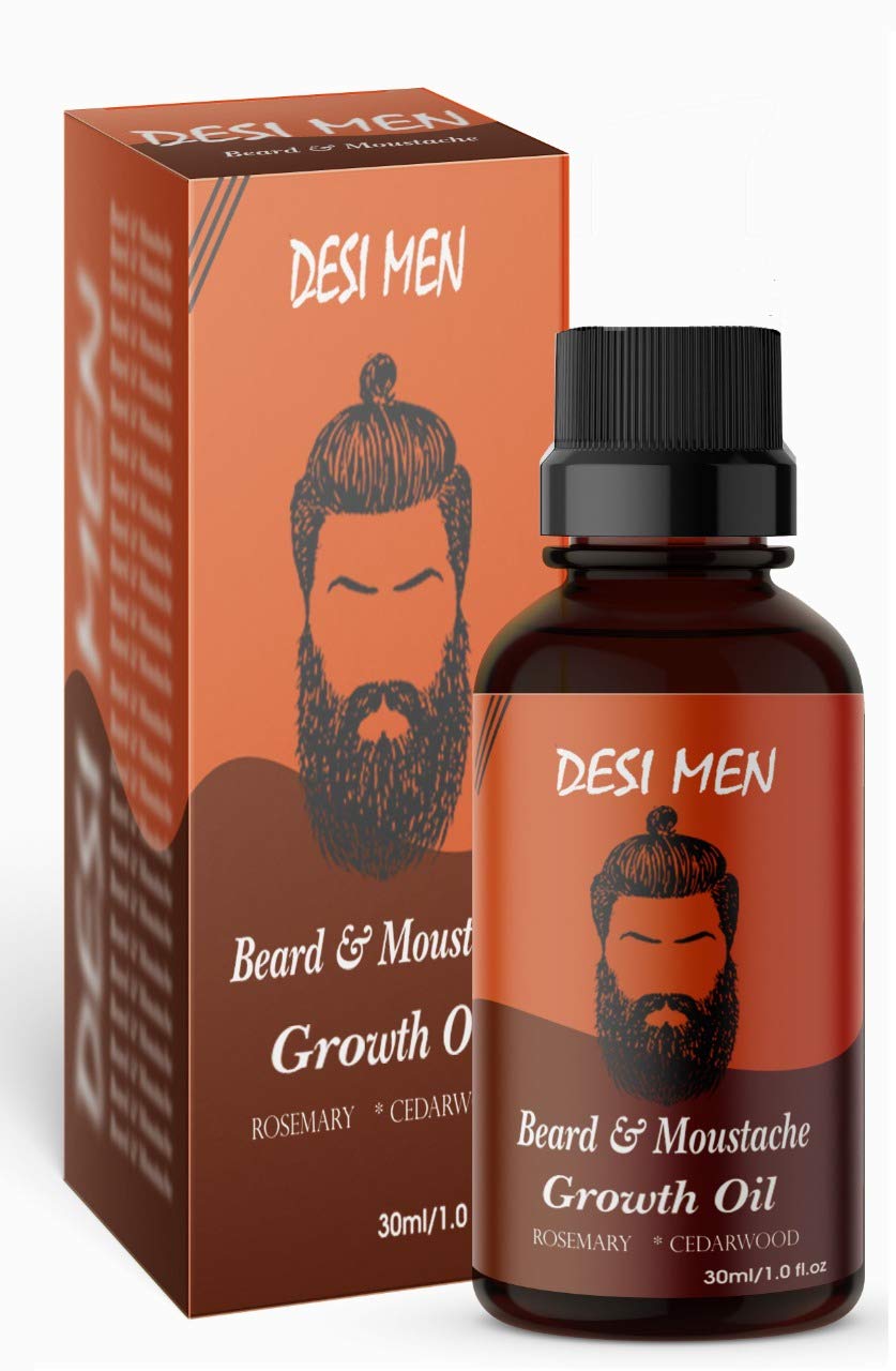Desi men Beard and Mustache Growth Oil with All Natural Ingredients for