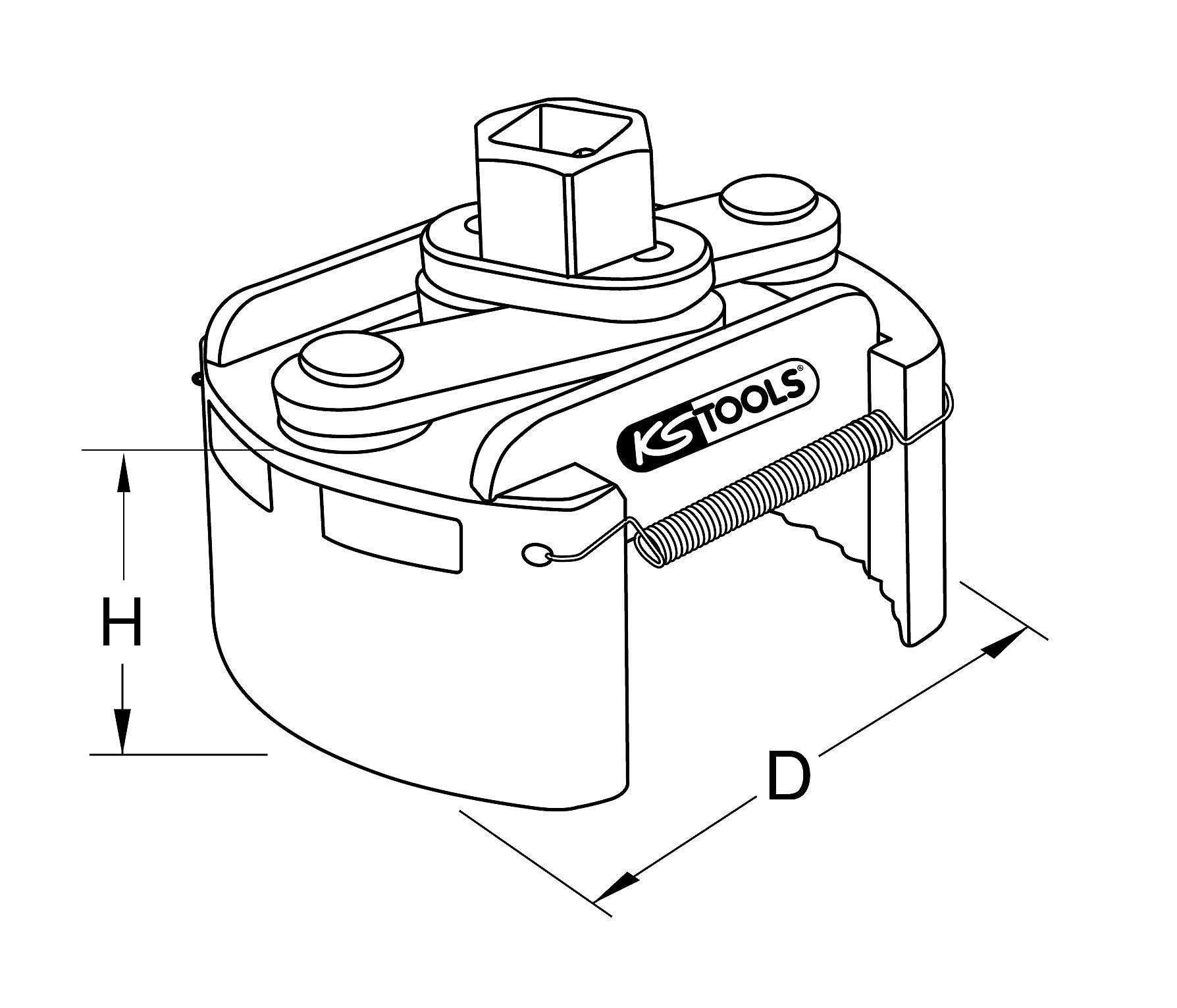 KS Tools 700.5008 Universal-Ölfilter-Spannschlüssel 104-150 mm