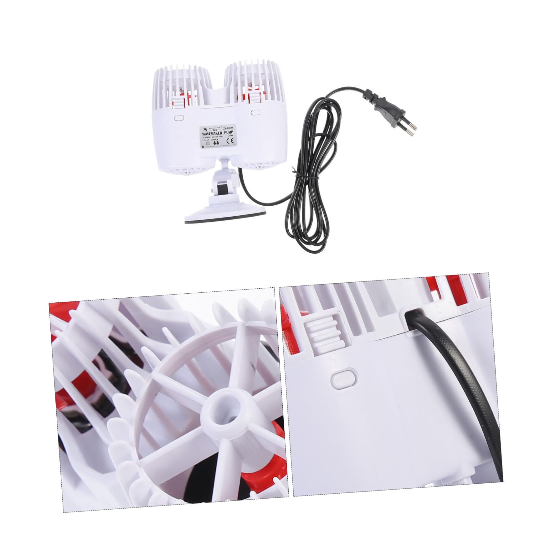 Kisangel Kleiner Wellenpumpe Aquarium Wellengenerator aus Kunststoff Leise für Kleine Aquarien mit Saugnapf und Schutzfilter für Fische Haustierbedarf