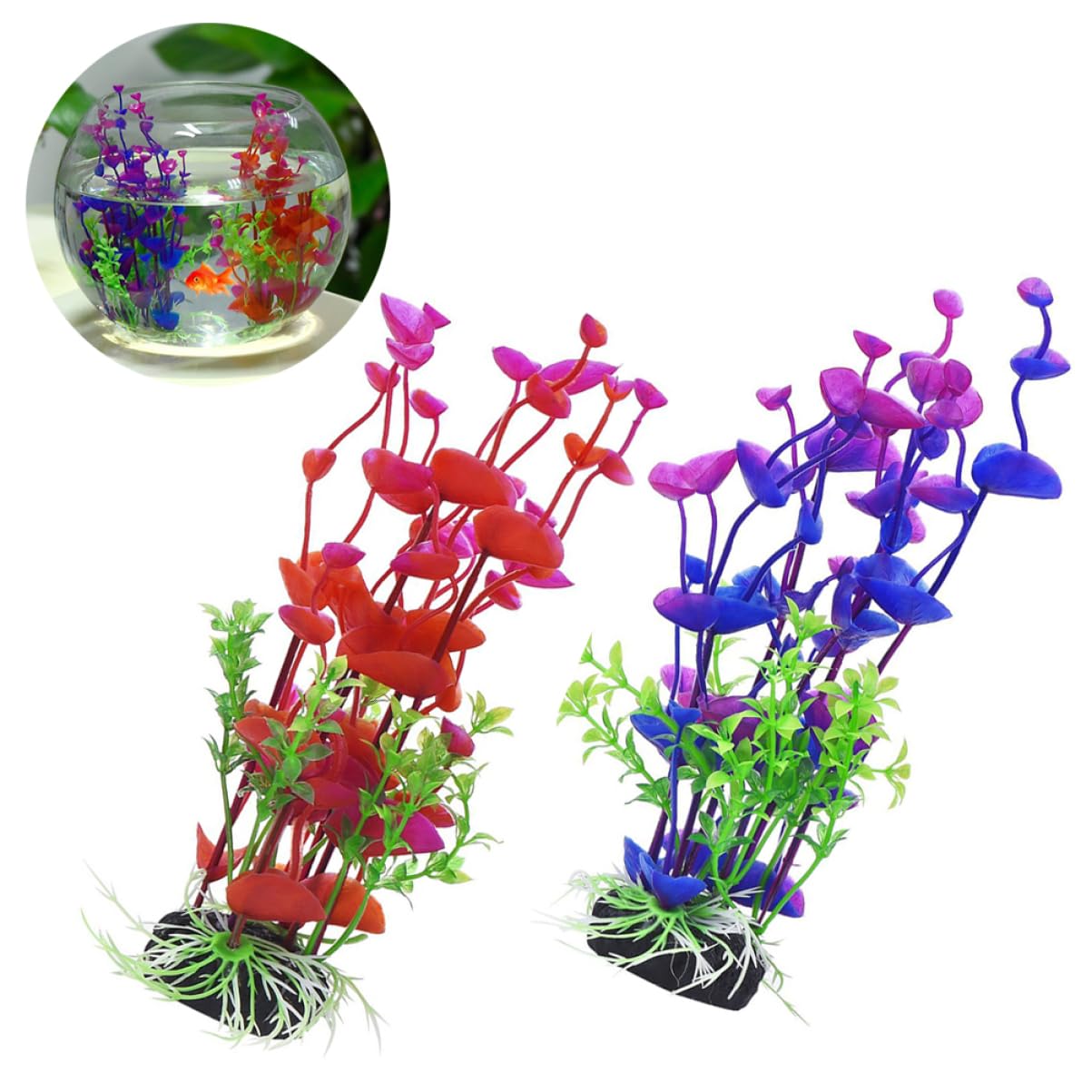 FRCOLOR 6 Unidades Decoraciones para acuarios Plantas Artificiales Plantas de Acuario, Plantas de Acuario, Plantas Artificiales para Mascotas