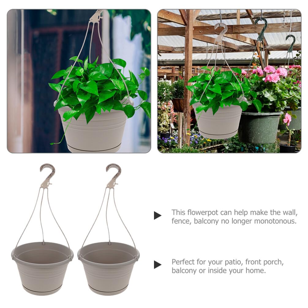 Yardwe 2 Suspendus Pots de Fleur Plastique Intérieur Extérieur Jardin Balcon Terrasse