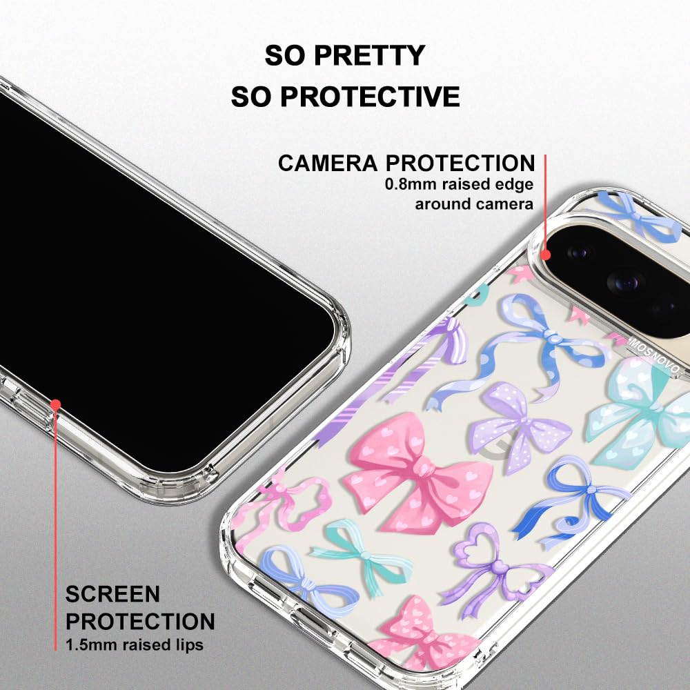 MOSNOVO Case for Google Pixel 10 & Pixel 10 Pro, [Buffertech 6.6ft Military-Grade Drop Protection] [Anti Peel Off Tech] Clear TPU Bumper Phone Case Cover Design - Cute Cherry — view 563