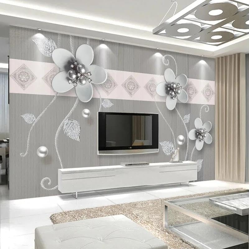 Papier peint 3d fleurs salon chambre mur d'arrière-plan ILIYA