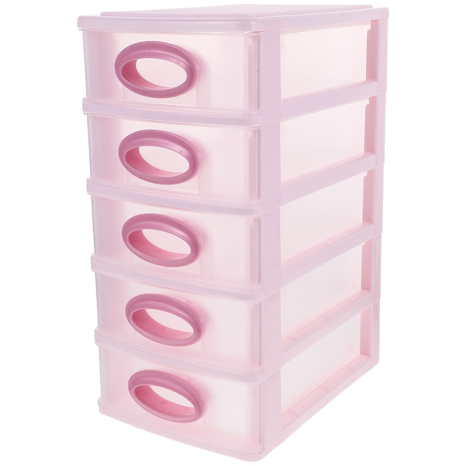 Organizador de Escritorio Cajones Rosa de Pp de Cinco Niveles