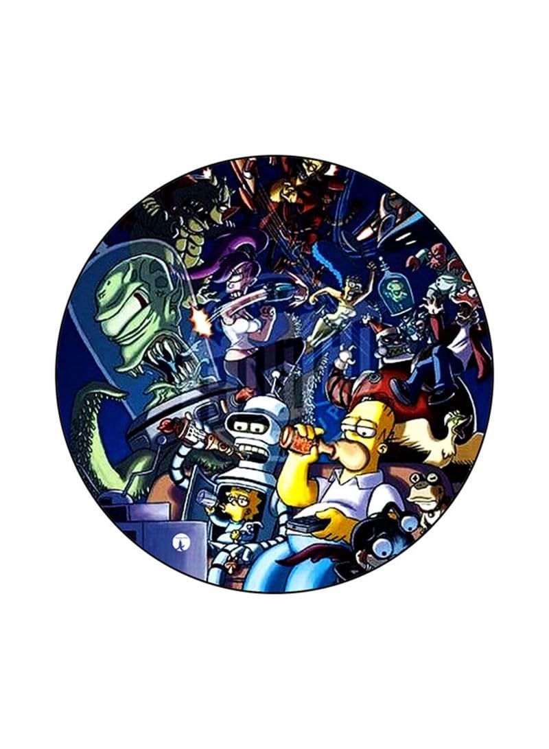 RYN Printed Futurama And The Simpsons Printed Round Mouse pad 20X20X0.5 Multicolour - RYNMP0736