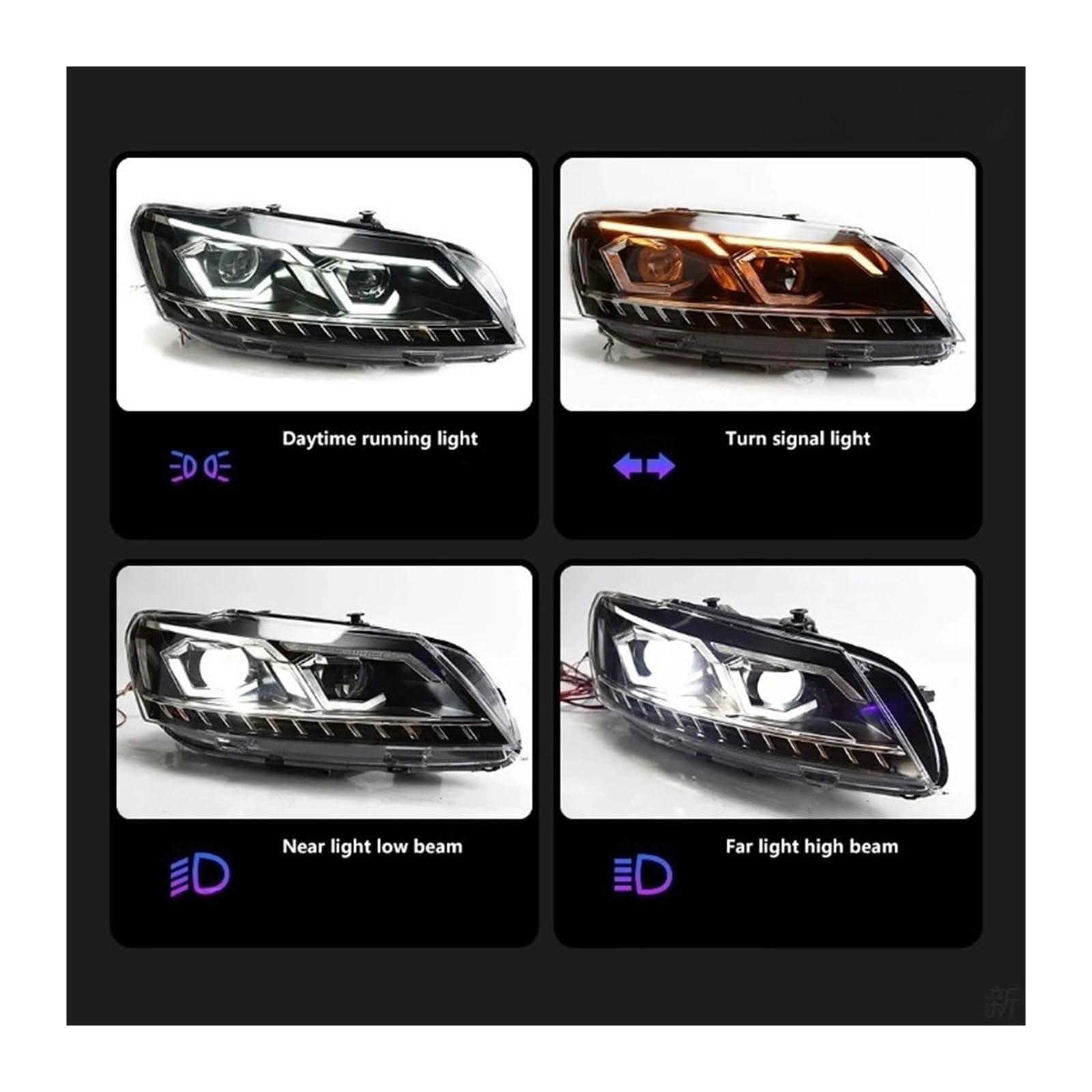 Reflektor przedni kompatybilny z VW Passat B7 Reflektor 2011-2016 Reflektor wersja amerykańska DRL Kierunkowskaz Angel Eye Projektor Soczewka