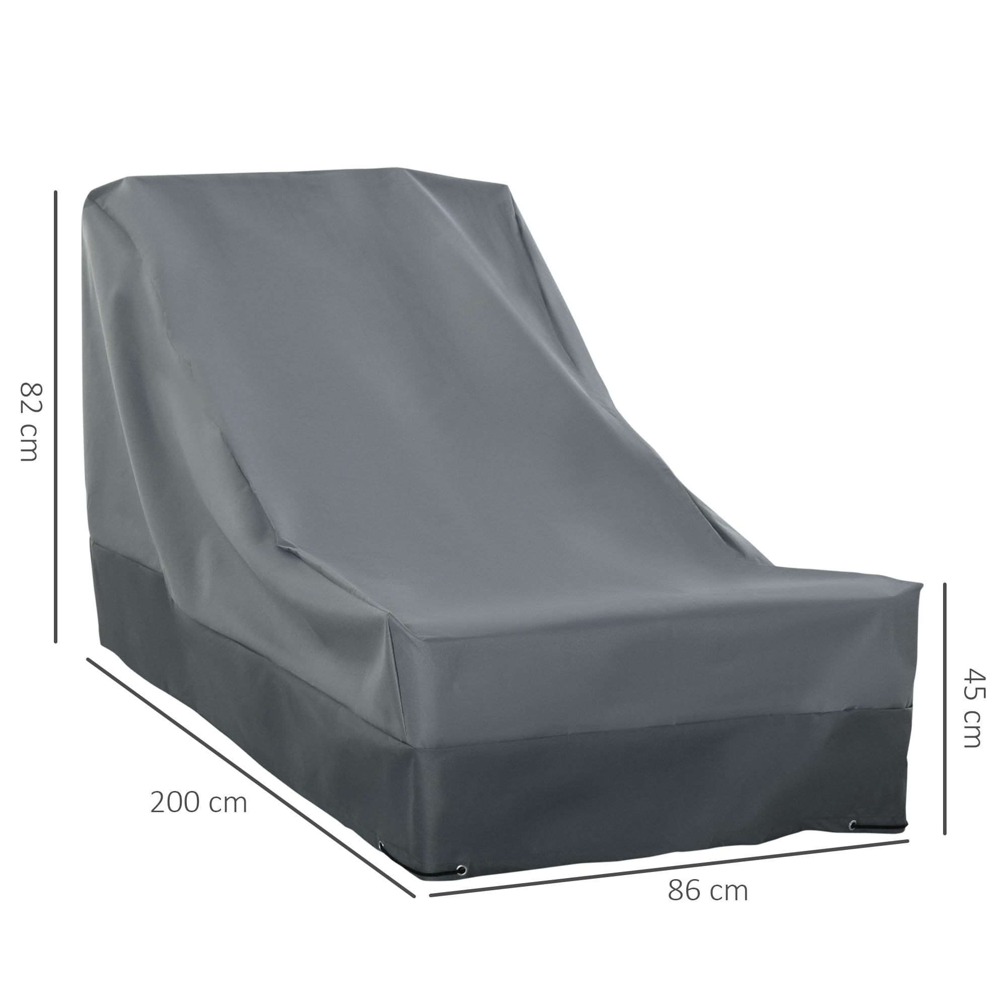 Outsunny Housse rectangulaire de patio UV pour chaises 200 x 86 x 82 cm